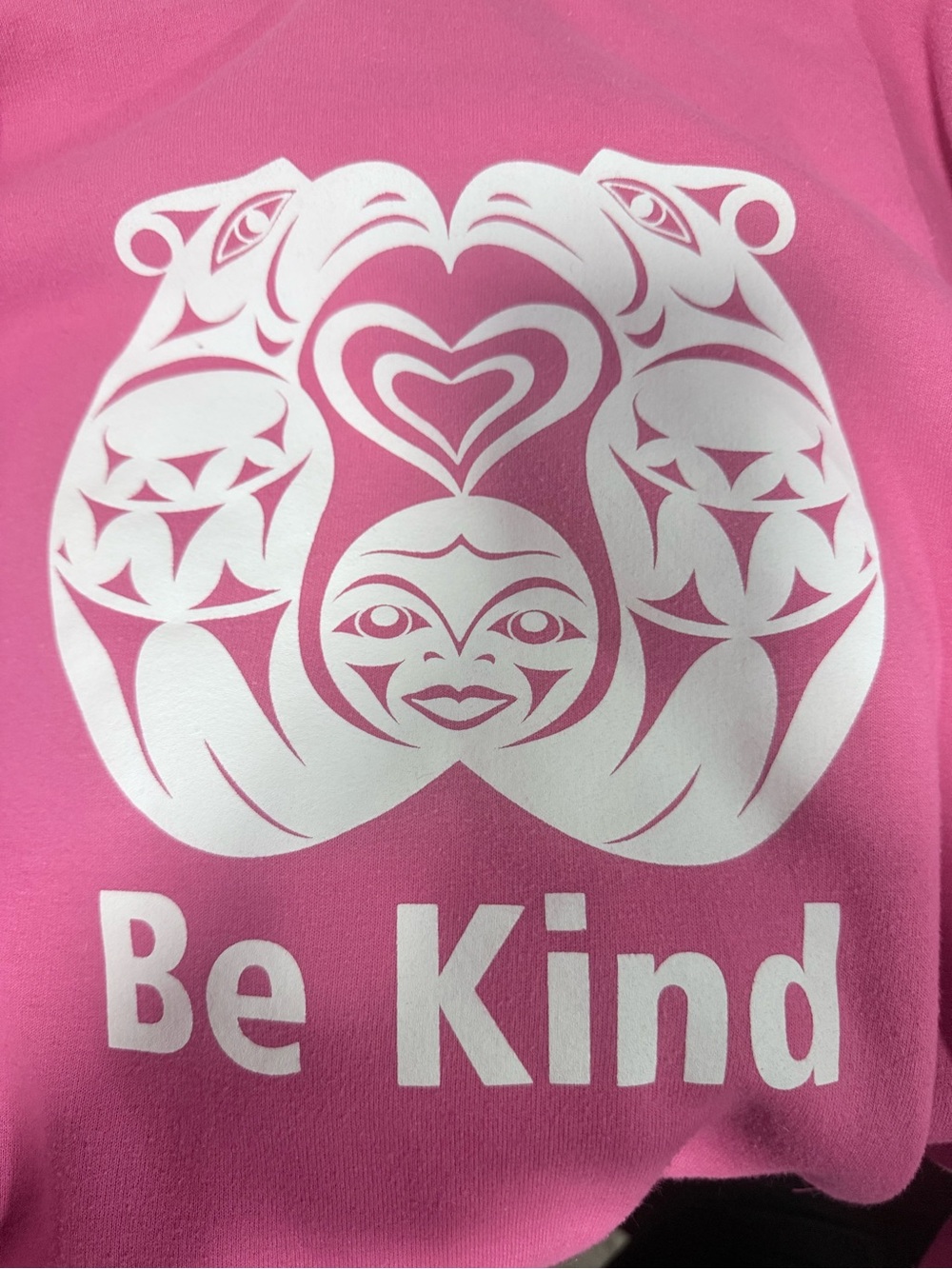 Be Kind Pink Women's Hoodie - White Graphic